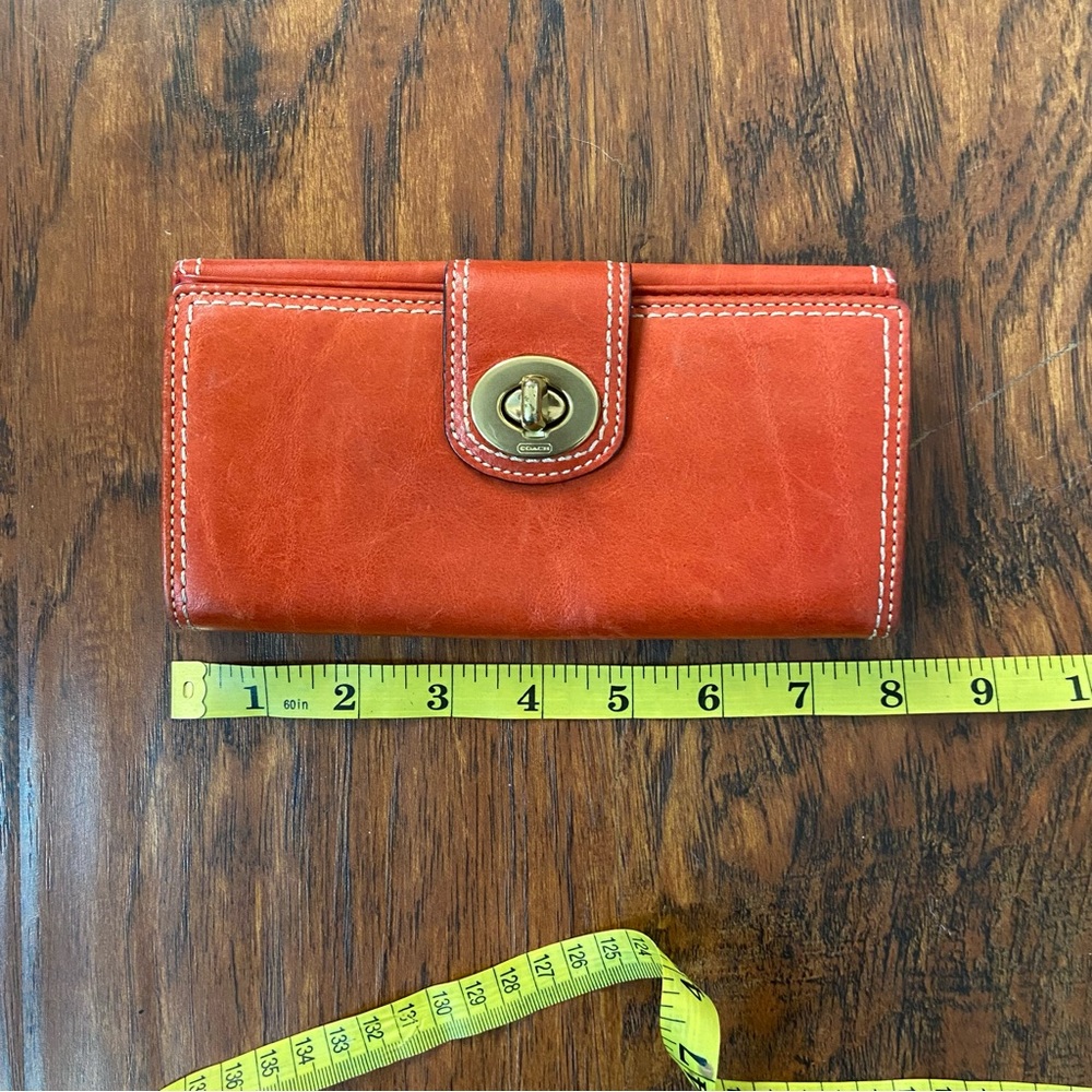 Vintage Coach coral orange wallet